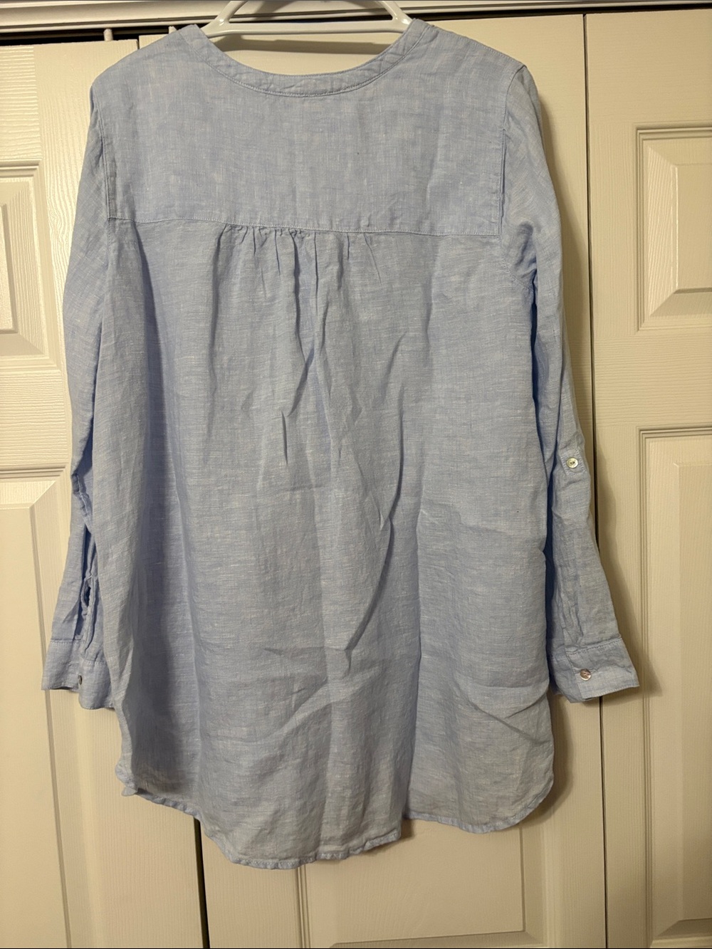 Sigrid Olsen Light Blue Linen Button-Down Tunic - Picture 2 of 2